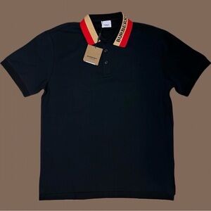 Burberry Mens Collar Logo Polo Shirt